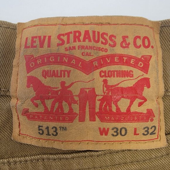 Levi's Mens 513 Gold Mid-Rise Slim Straight Leg Workwear Casual Jeans 30x32 - Picture 8 of 16